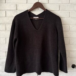 Velvet Black V-Neck Sweater